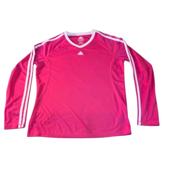 Adidas Women's Sz M 3-Stripe Active 360 V-Neck Pullover Top - Picture 1 of 7